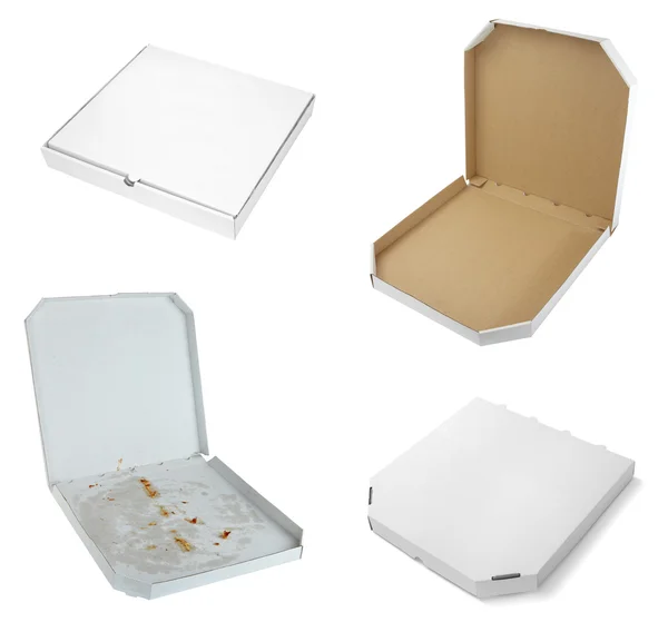 Pizza box levering pakket fastfood — Stockfoto