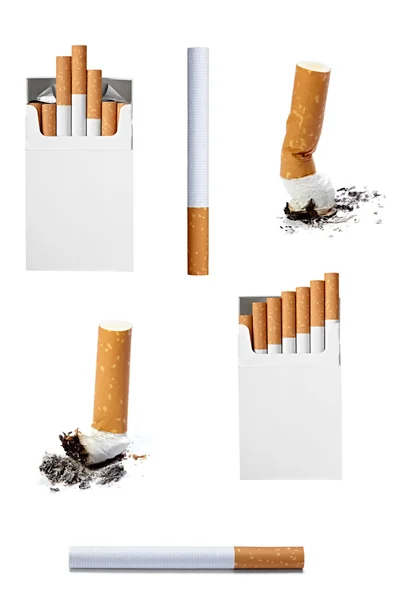 Cigarett box och rumpa rökning — Stockfoto