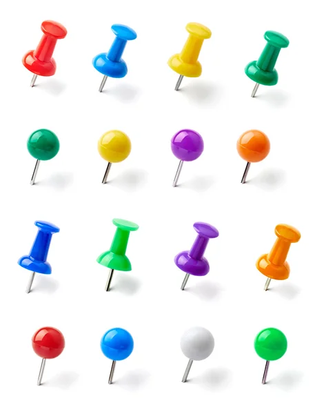 Push pin thumbtack paper clip office business — Stock Photo, Image