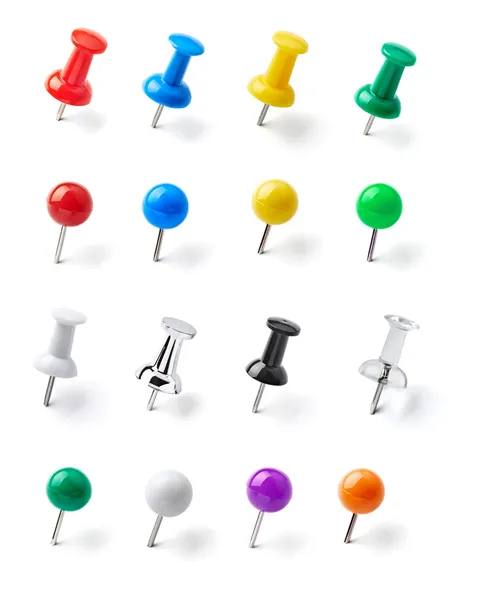 Push pin button tack paper clip office business — стоковое фото