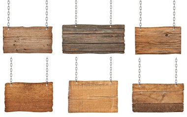 arka plan iletisi asılı zinciri ile ahşap işareti