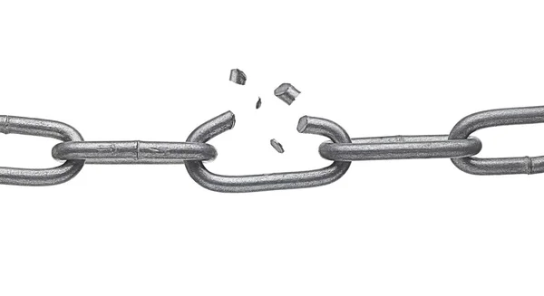 Broken metal chain link — Stock Photo, Image