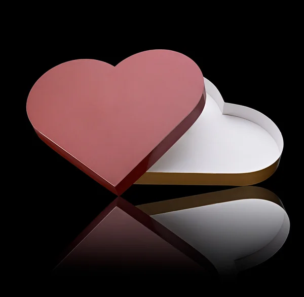 Rött hjärta kärlek candy box — Stockfoto
