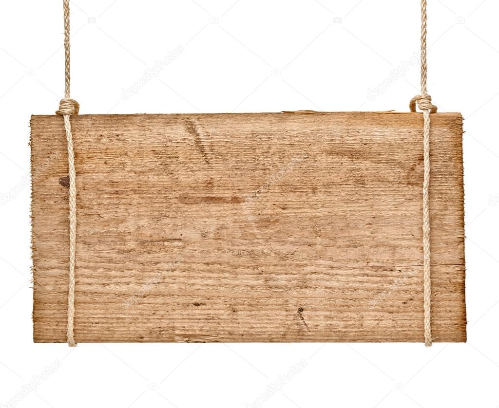 wooden sign background message rope hanging
