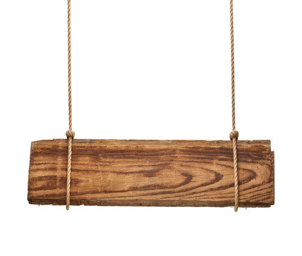 Деревянный знак веревка сообщение висит
