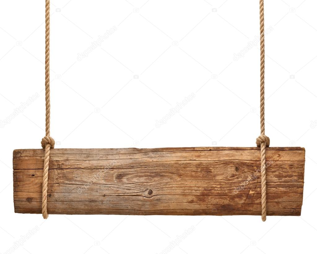 wooden sign background message rope hanging