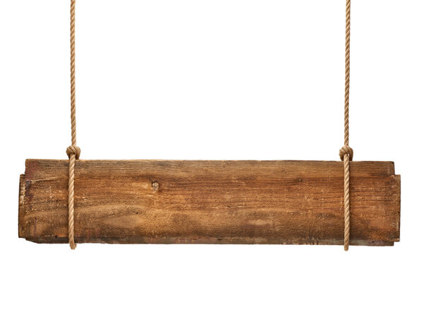 Деревянный знак веревка сообщение висит
