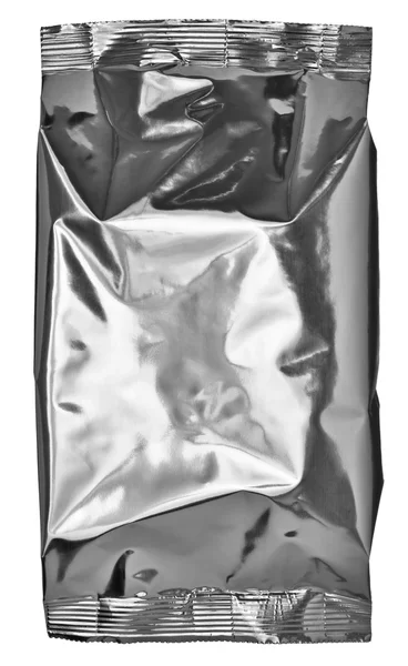 Argent aluminium sac paquet modèle alimentaire — Photo