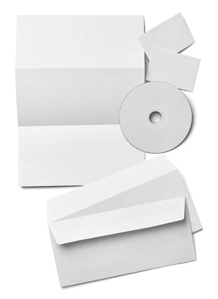 Folleto carta tarjeta de visita blanco papel en blanco plantilla —  Fotos de Stock