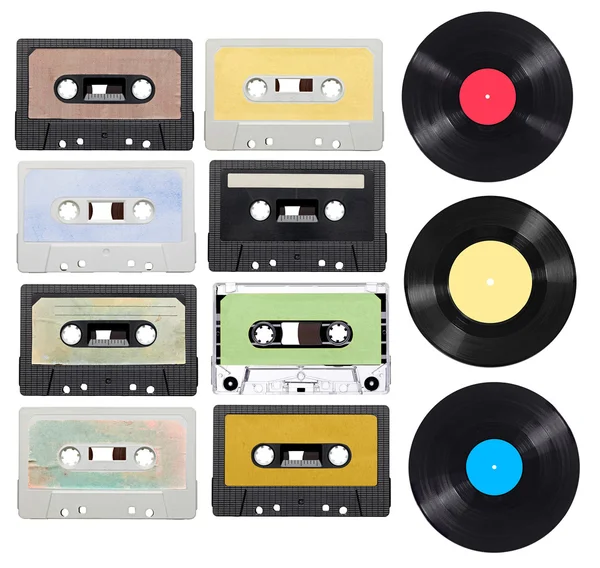Music audio tape vynil vinyl vintage — Stock Photo, Image
