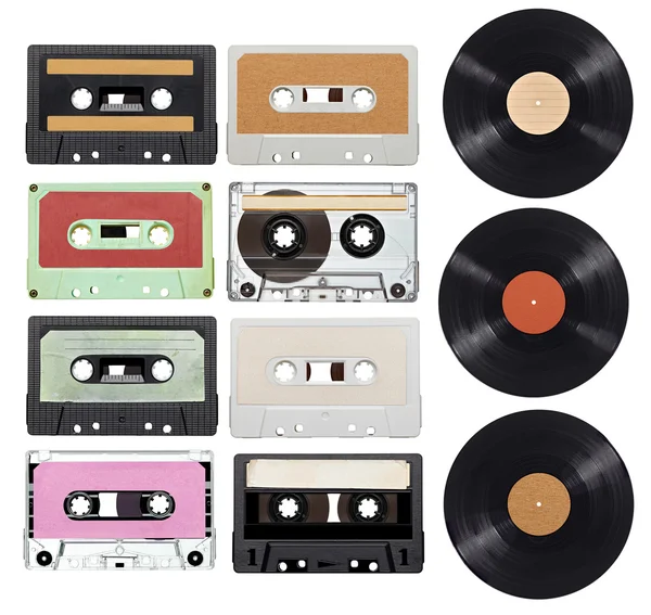 Music audio tape vynil vinyl vintage — Stock Photo, Image