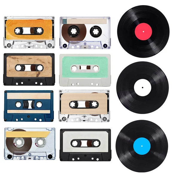 Music audio tape vynil vinyl vintage — Stock Photo, Image