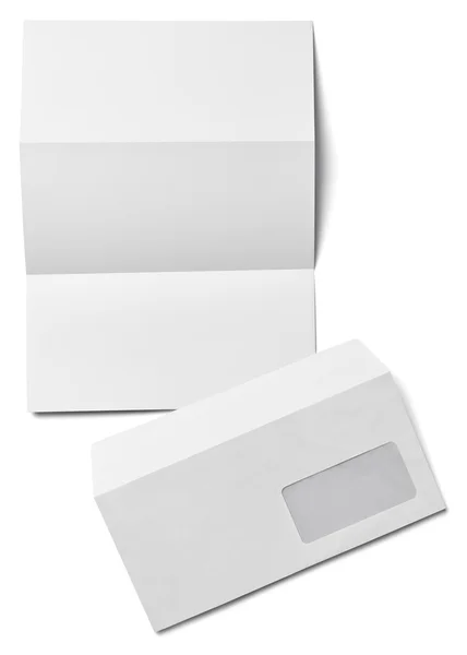 Ulotka list wizytówkę biały papier pusty szablon — Zdjęcie stockowe