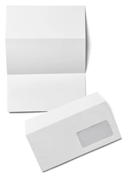 Leaflet letter business card white blank paper template — Stock Photo, Image