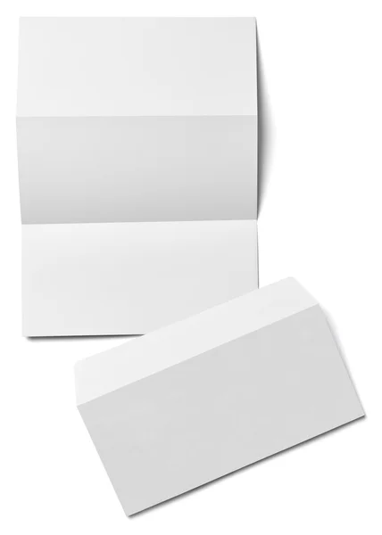 Leaflet letter business card white blank paper template — Stock Photo, Image