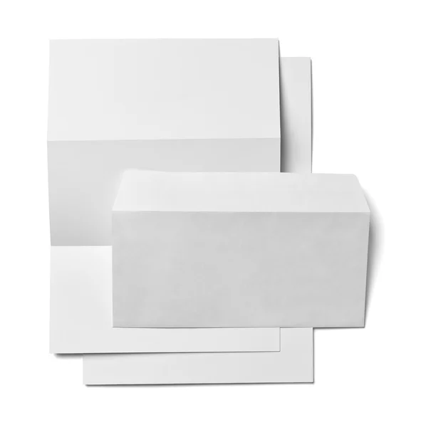 Folleto carta tarjeta de visita blanco papel en blanco plantilla — Foto de Stock