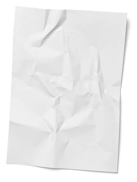 White crumpled unfolded note paper office business — Stock Photo, Image