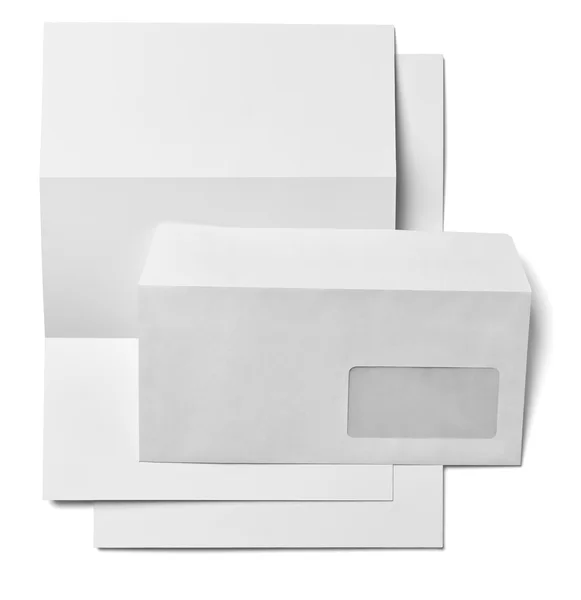 Folleto carta tarjeta de visita blanco papel en blanco plantilla — Foto de Stock