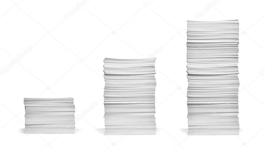 Stack of papers with curl documents office business