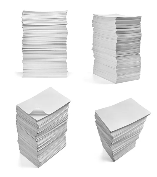 Pila de papeles con rizos documentos oficina negocio —  Fotos de Stock