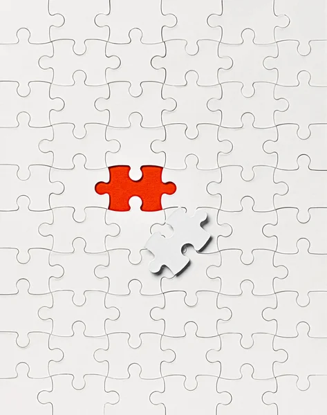 Puzzle game solution teamwork — Stock Photo, Image