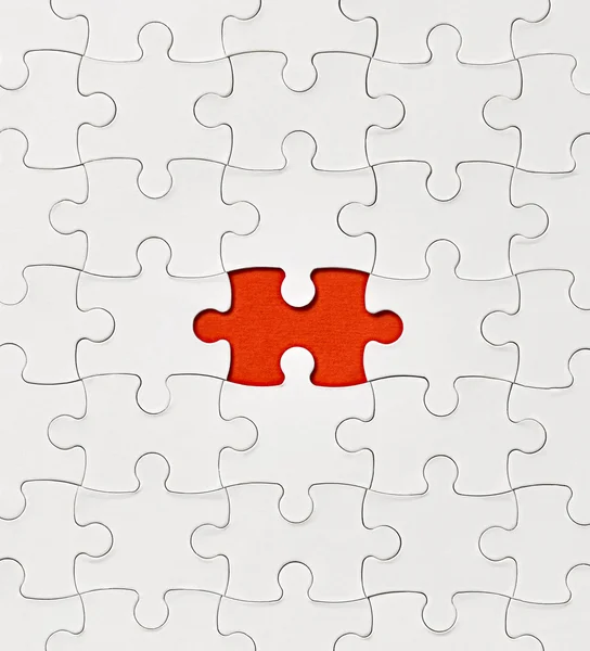 Puzzle game solution teamwork — Stock Photo, Image
