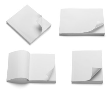 kitap defter ders kitabı beyaz boş kağıt şablonu