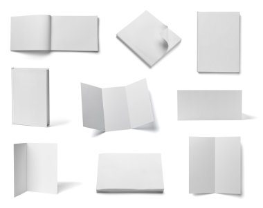 Broşür defter ders kitabı beyaz boş kağıt şablonu kitap