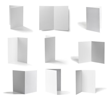 katlanmış kitapçık beyaz boş kağıt şablonu kitap