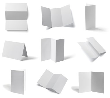 katlanmış kitapçık beyaz boş kağıt şablonu kitap