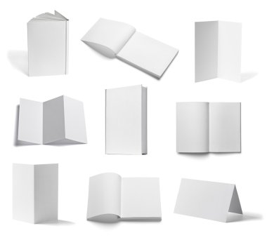 Broşür defter ders kitabı beyaz boş kağıt şablonu kitap