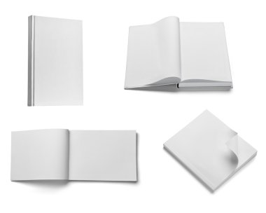 kitap defter ders kitabı beyaz boş kağıt şablonu