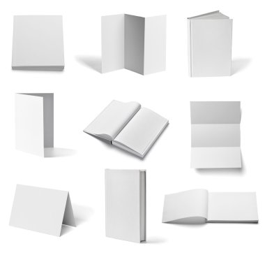leaflet notebook textbook white blank paper template book clipart