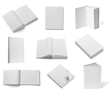 kitap defter ders kitabı beyaz boş kağıt şablonu