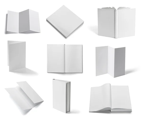 Folleto cuaderno libro de texto blanco papel en blanco plantilla libro — Foto de Stock