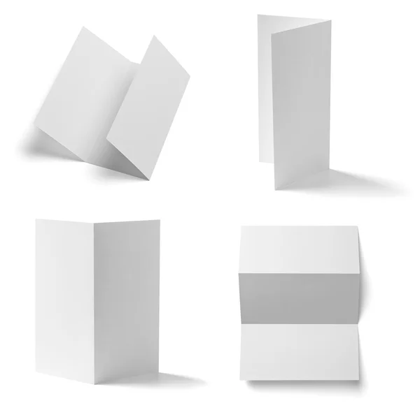 Félbehajtott kiadvány fehér üres papír sablon könyv — Stock Fotó