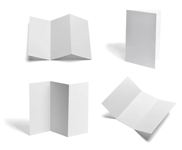 Folleto plegado libro de plantillas de papel en blanco blanco —  Fotos de Stock