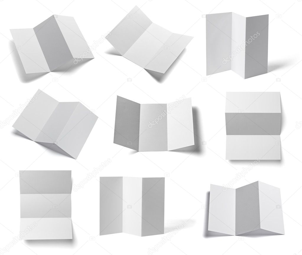 folded leaflet white blank paper template book