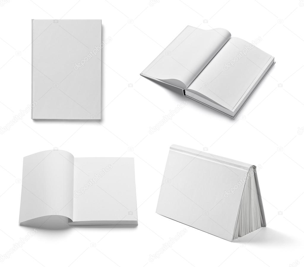 Book notebook textbook white blank paper template Stock Photo by