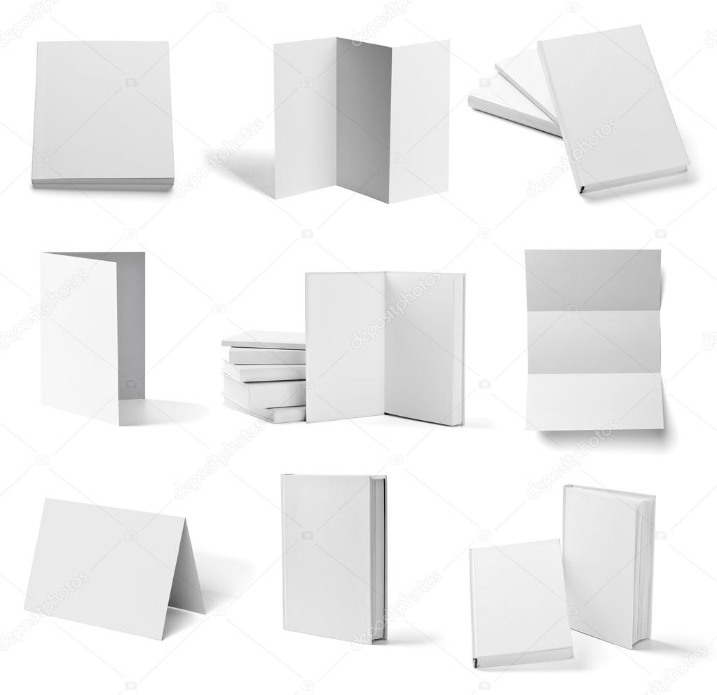 leaflet notebook textbook white blank paper template book