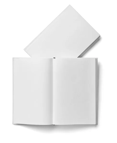 Книга блокнот підручник білий порожній папір шаблон — стокове фото