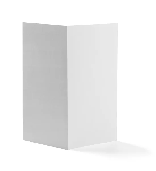 Vikta broschyr vit blank papper mall bok — Stockfoto