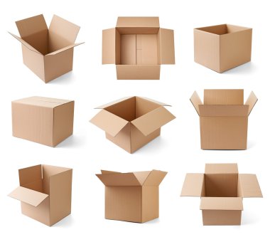 cardboard box package moving transportation delivery clipart