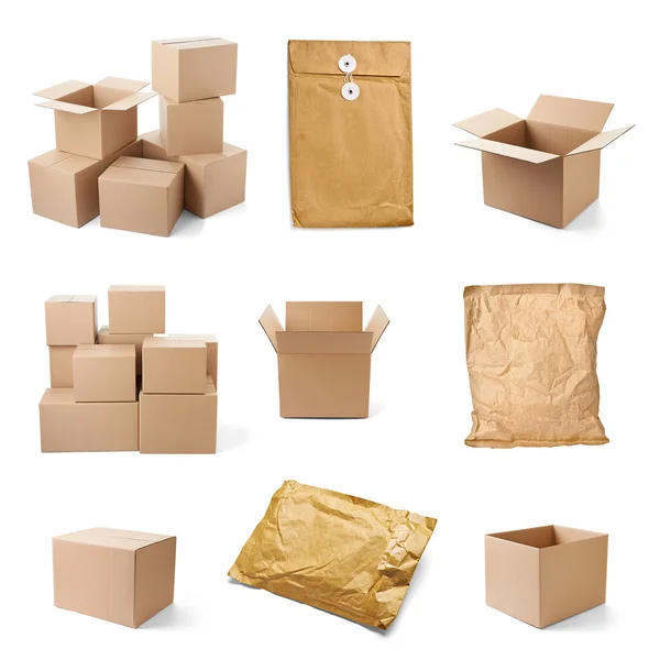 Cardboard box package moving transportation delivery — Stock Photo, Image