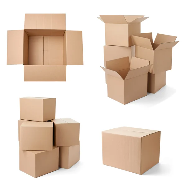 Cardboard box package moving transportation delivery — Stock Photo, Image