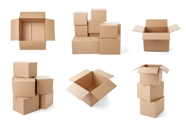 Cardboard box package moving transportation delivery — Stock Photo, Image