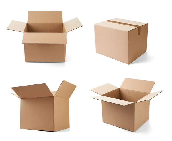 Caja de cartón paquete de transporte en movimiento entrega —  Fotos de Stock