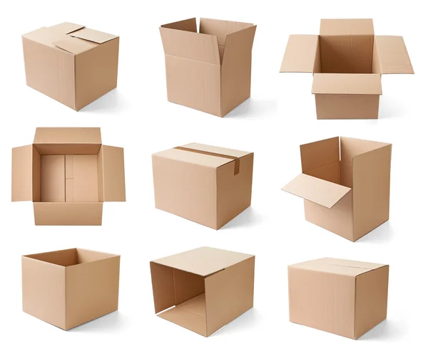 Cardboard box package moving transportation delivery — Stock Photo, Image