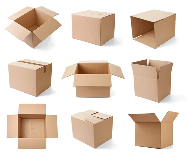 Kartonnen doos pakket bewegende vervoer levering — Stockfoto