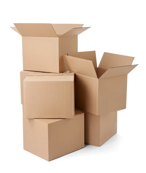 Caja de cartón paquete de transporte en movimiento entrega — Foto de Stock